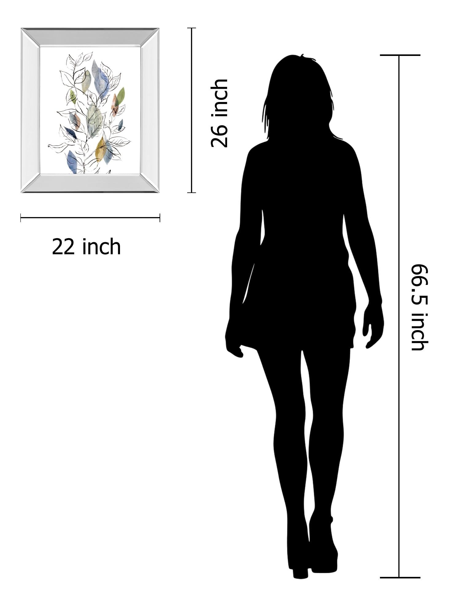 Mirrored Frame Spring Leaves Ii By Meyers, R. 22X26 Mirror Frame Print