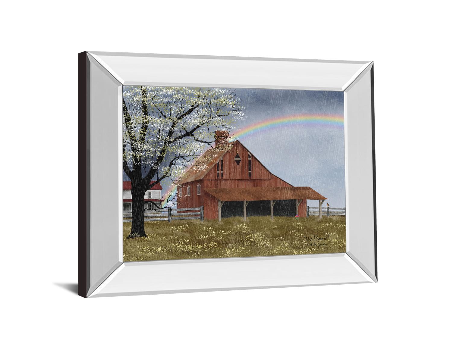 Mirrored Frame His Promise By Billy Jacobs 22X26 Mirror Frame Print