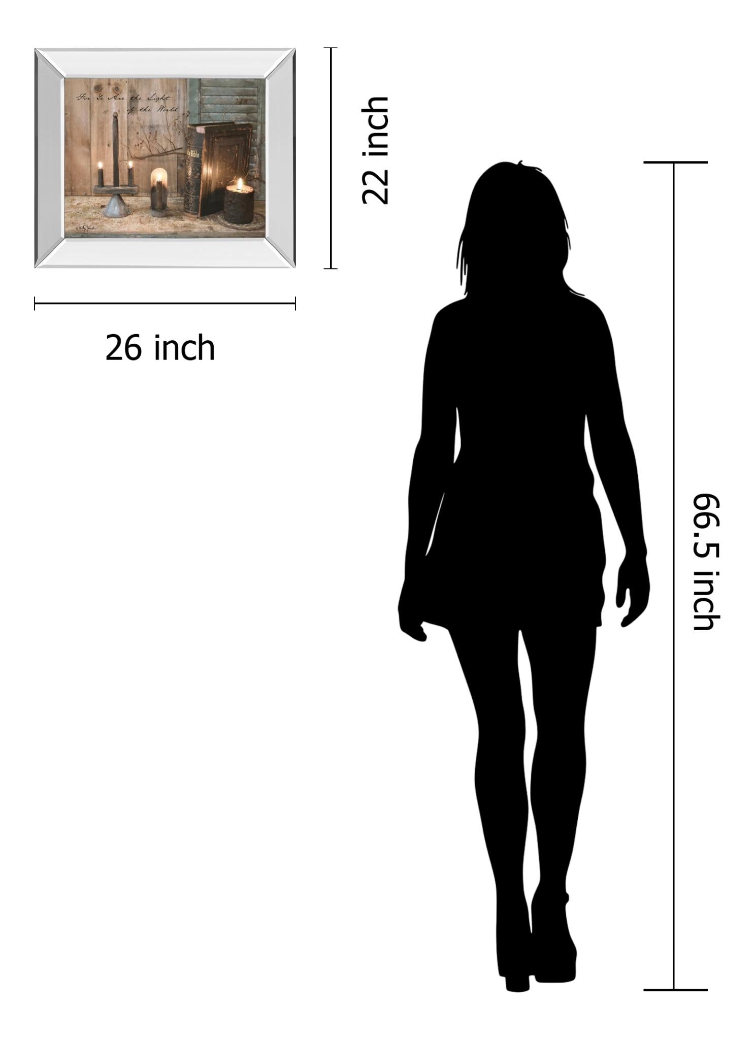 Mirrored Frame For Ye Are The Light By Billy Jacobs 22X26 Mirror Frame Print