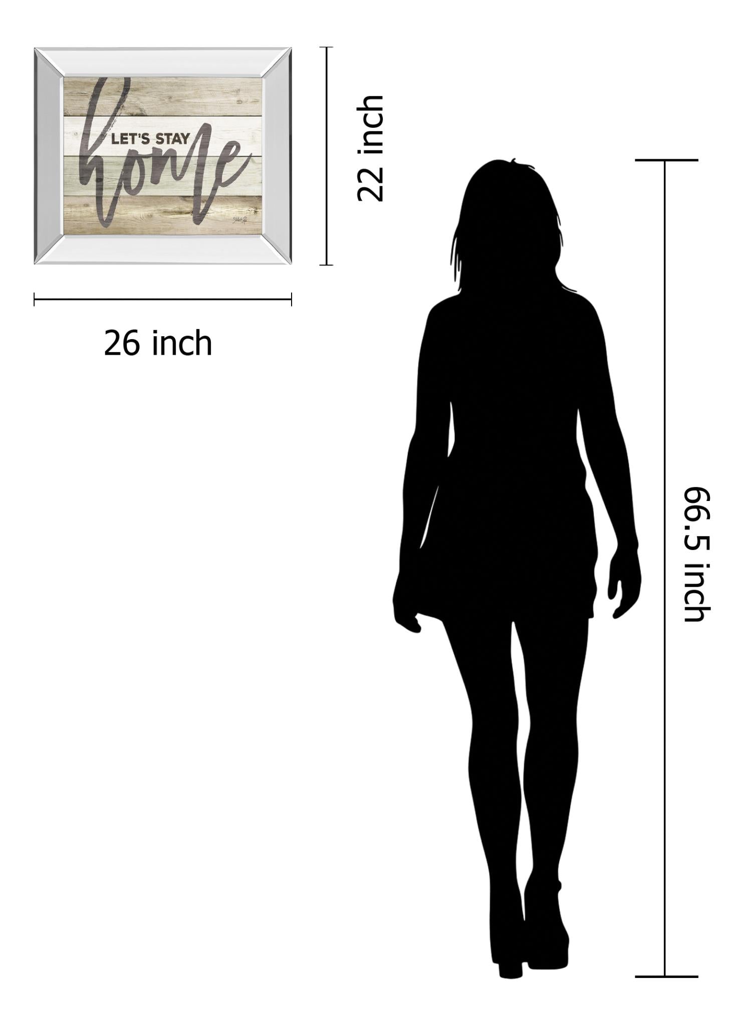 Mirrored Frame Let'S Stay Home By Marla Rae 22X26 Mirror Frame Print