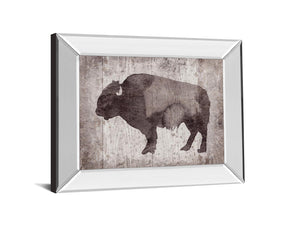 Mirrored Frame Wildness Ii-Timber By Sandra Jacobs 22X26 Mirror Frame Print