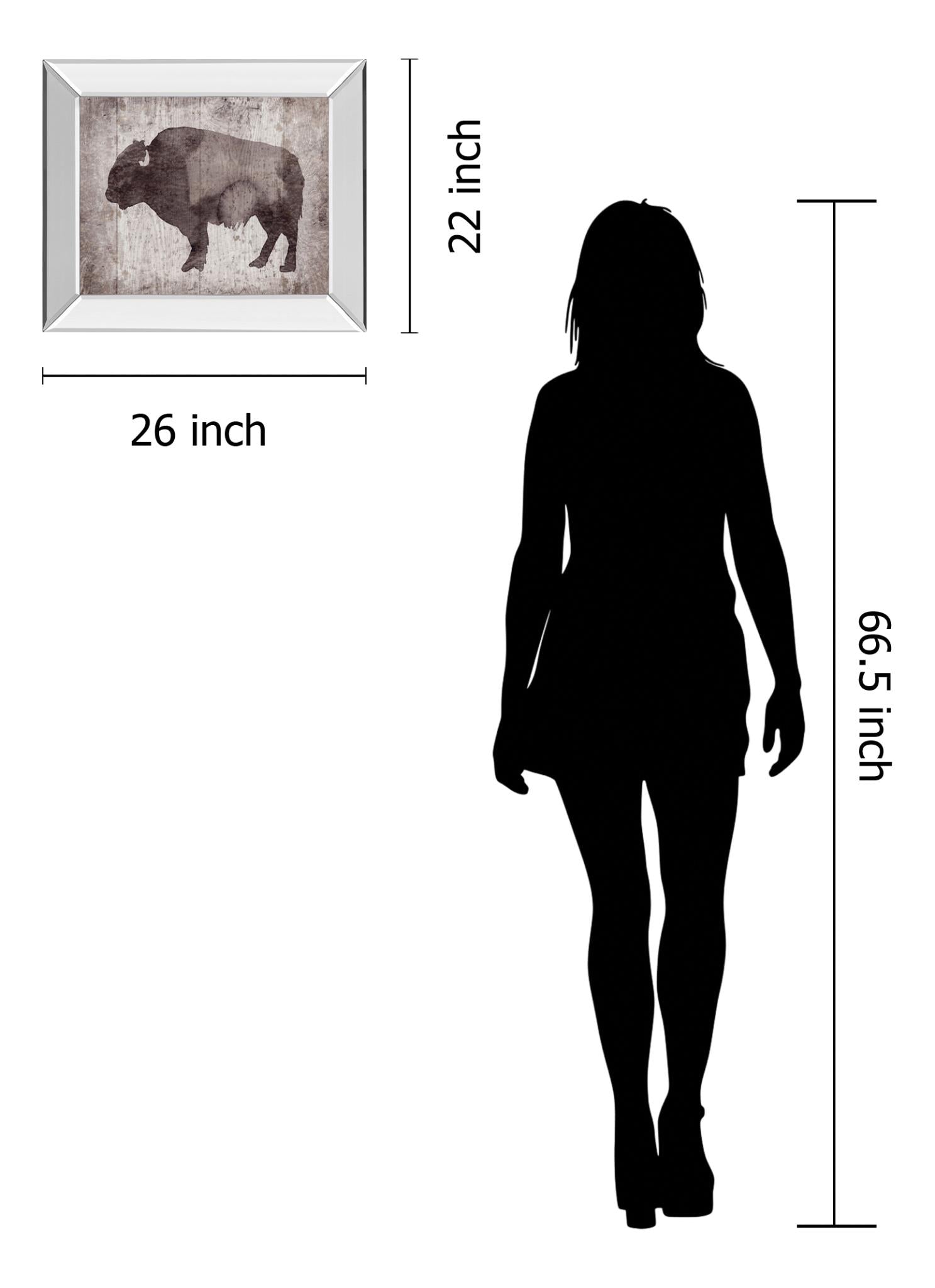 Mirrored Frame Wildness Ii-Timber By Sandra Jacobs 22X26 Mirror Frame Print