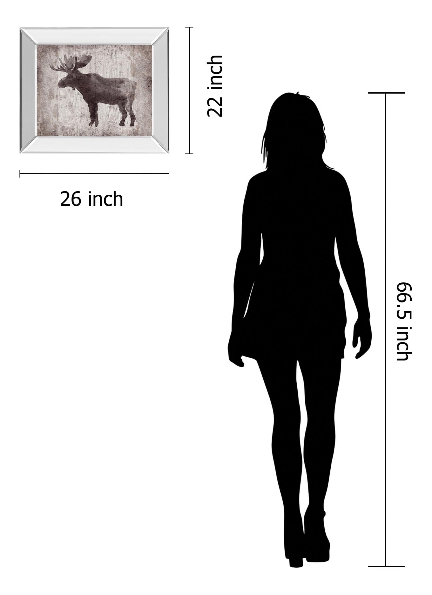 Mirrored Frame Wildnessiv-Timber By Sandra Jacobs 22X26 Mirror Frame Print