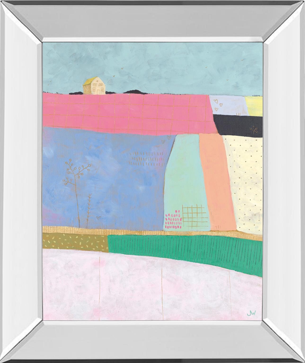 Mirrored Frame Live Coloufully-Patchwork By Joelle Wehkamp 22X26 Mirror Frame Print