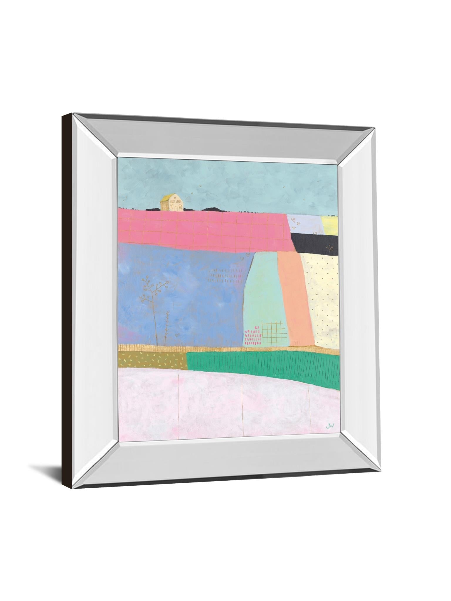 Mirrored Frame Live Coloufully-Patchwork By Joelle Wehkamp 22X26 Mirror Frame Print