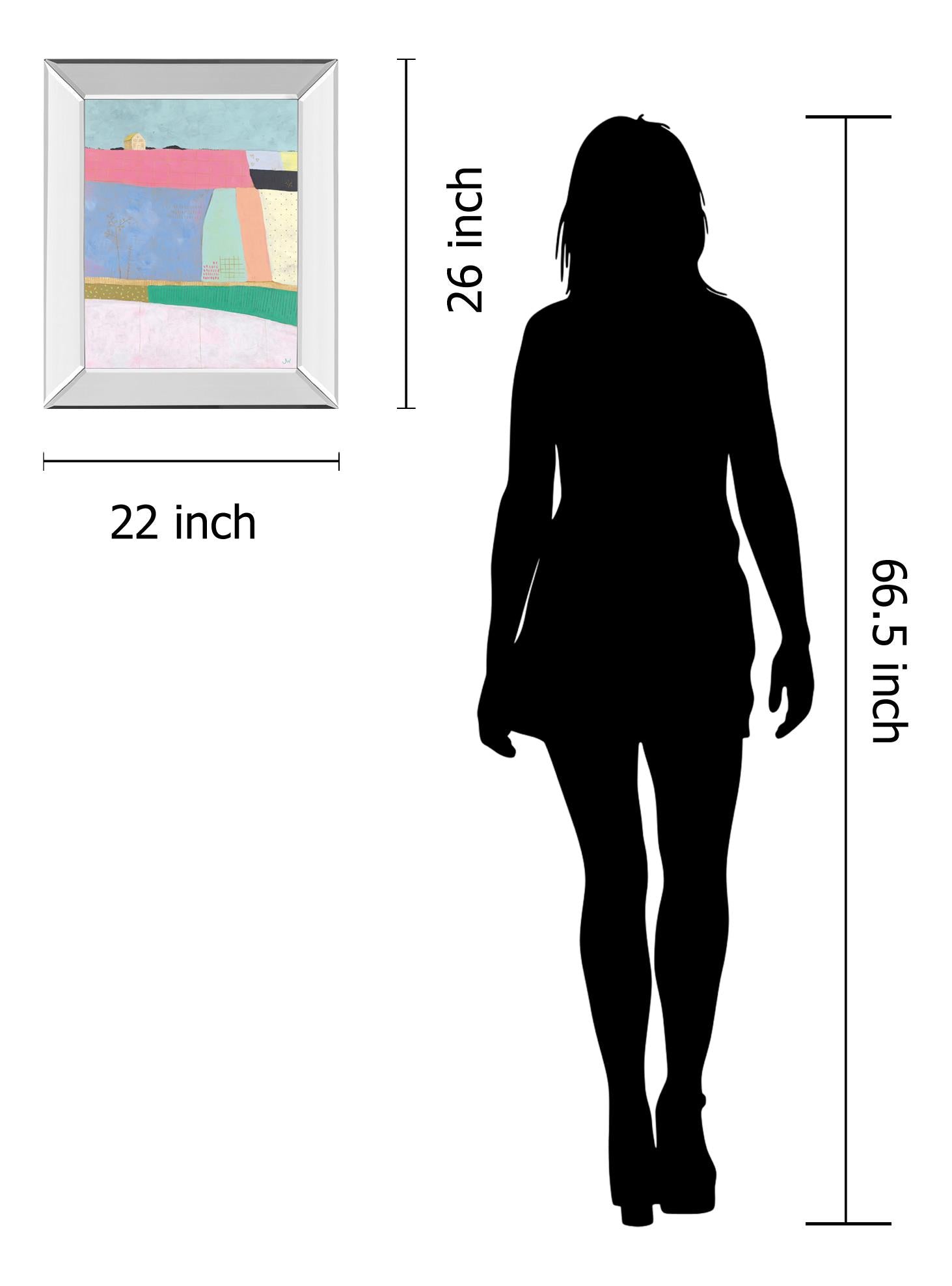 Mirrored Frame Live Coloufully-Patchwork By Joelle Wehkamp 22X26 Mirror Frame Print