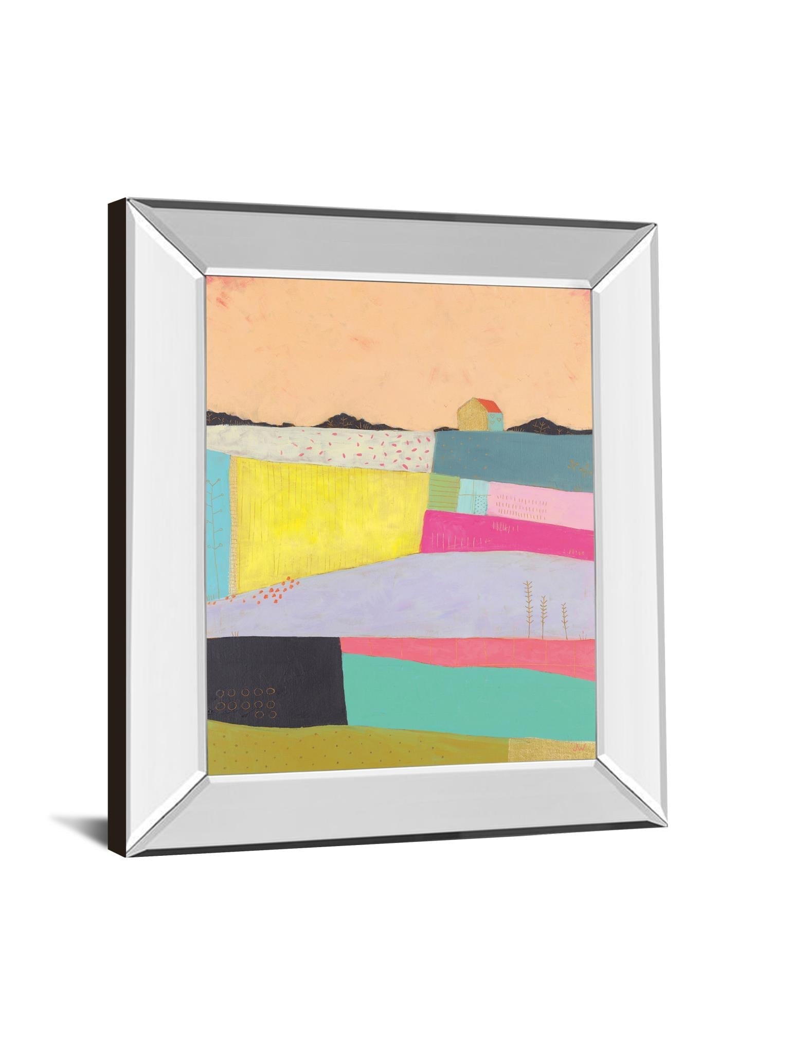 Mirrored Frame Live Coloufully-Applique By Joelle Wehkamp 22X26 Mirror Frame Print