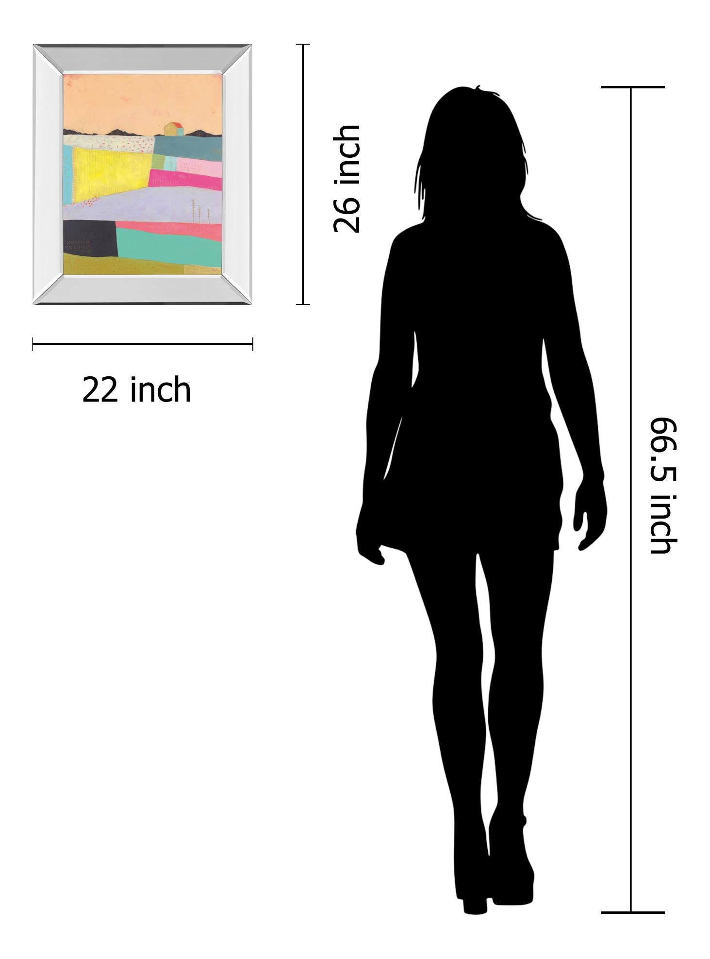 Mirrored Frame Live Coloufully-Applique By Joelle Wehkamp 22X26 Mirror Frame Print