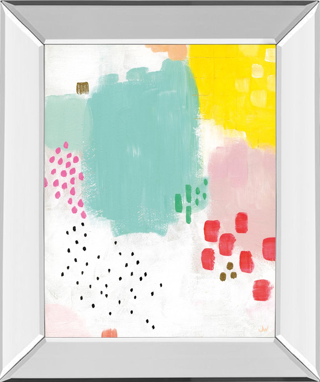 Mirrored Frame Dots  And Colours-Mattie By Joelle Wehkamp 22X26 Mirror Frame Print