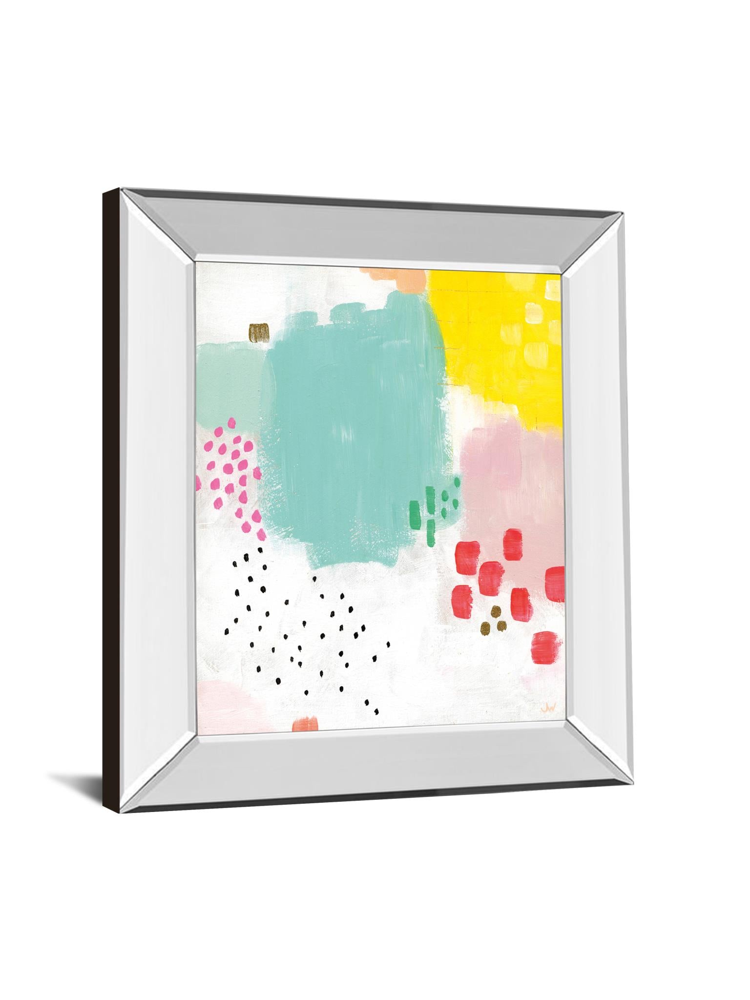 Mirrored Frame Dots  And Colours-Mattie By Joelle Wehkamp 22X26 Mirror Frame Print