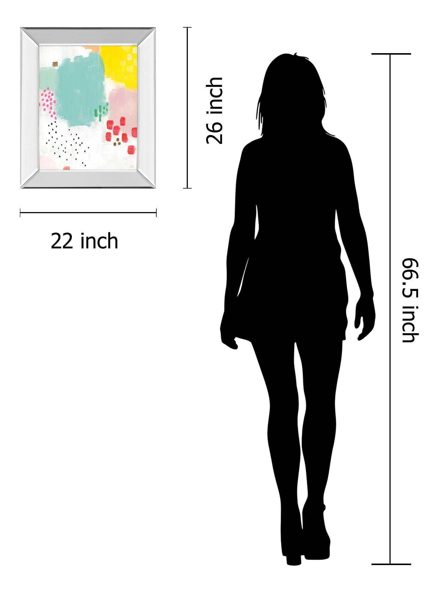 Mirrored Frame Dots  And Colours-Mattie By Joelle Wehkamp 22X26 Mirror Frame Print