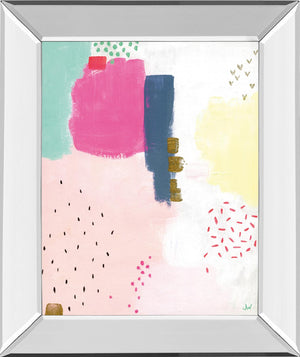 Mirrored Frame Dots  And Colours-Speckle By Joelle Wehkamp 22X26 Mirror Frame Print