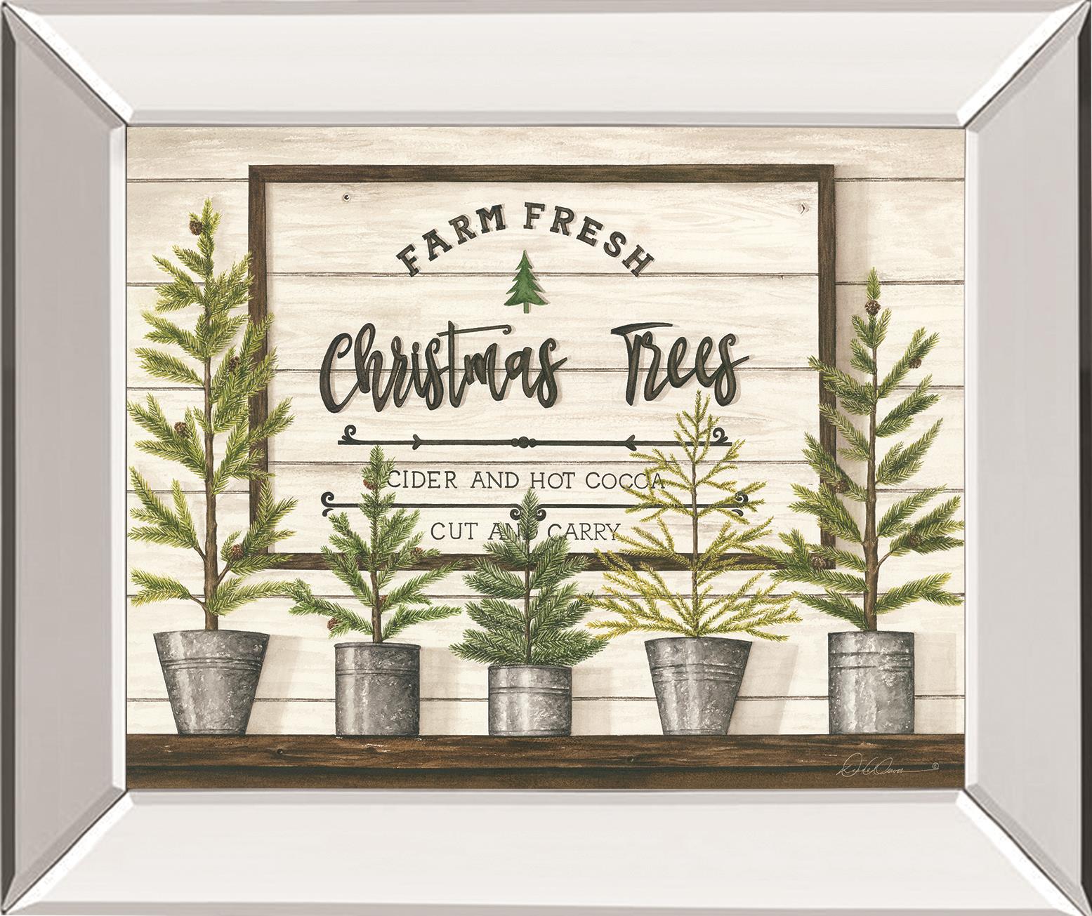 Farm Fresh Christmas Trees By Diane Weaver 22X26 Mirror Frame Print