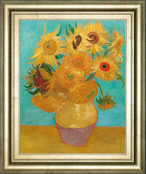Still Life Vase With Twelve Sunflowers, January 1889 By Vincent Van Gogh 22X26 Framed Print