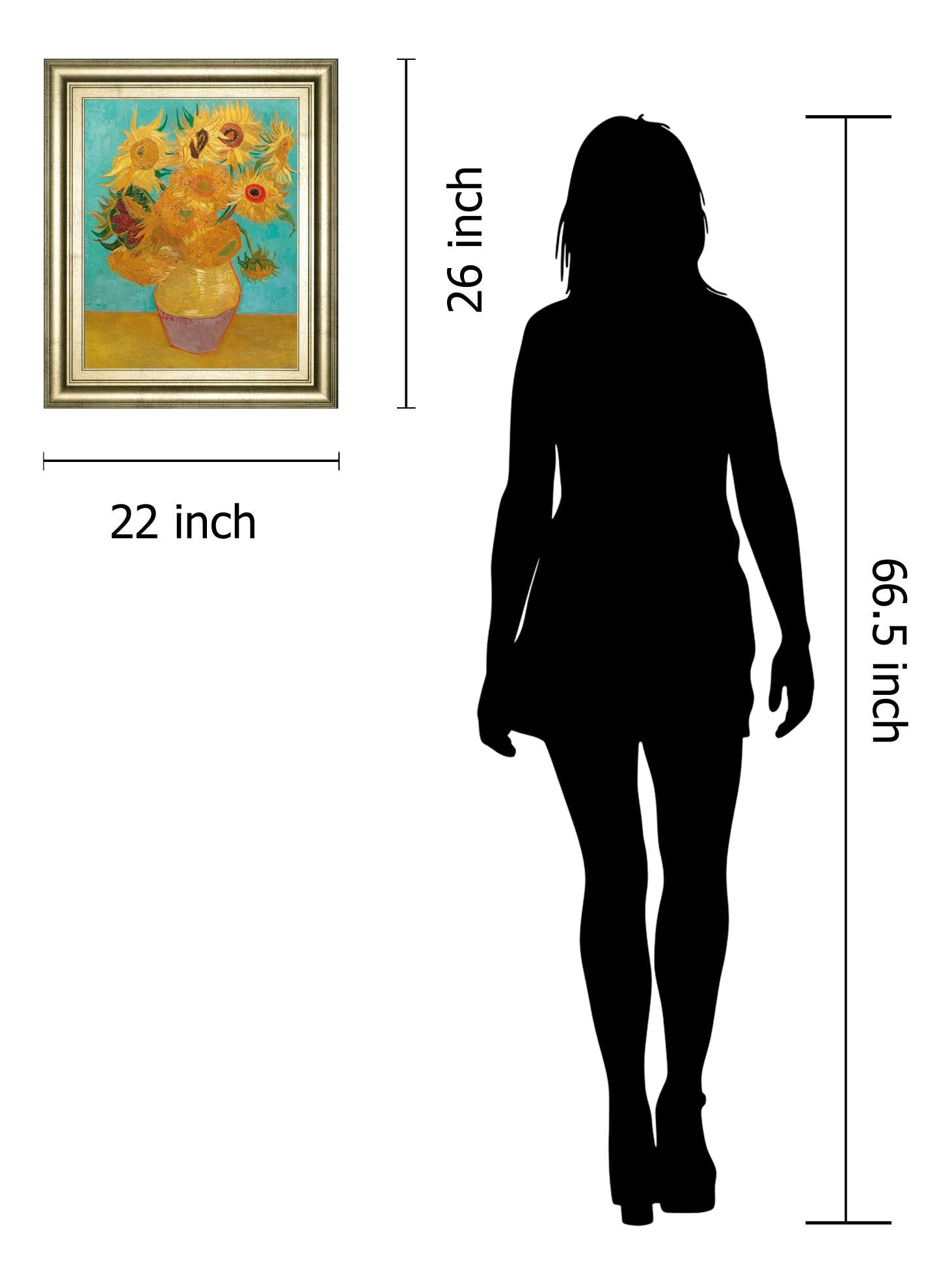 Still Life Vase With Twelve Sunflowers, January 1889 By Vincent Van Gogh 22X26 Framed Print