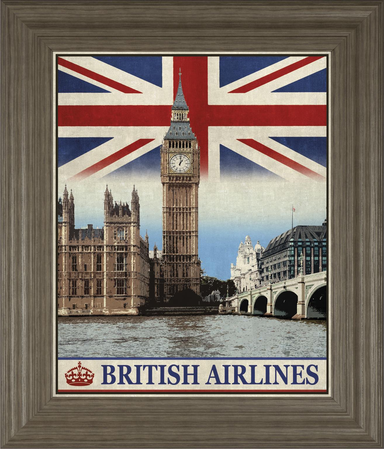 Vintage Travel London By The Portmanteau Collection 22X26 Framed Print