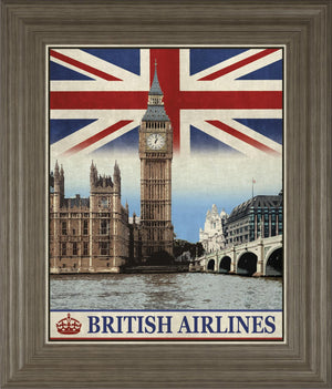 Vintage Travel London By The Portmanteau Collection 22X26 Framed Print