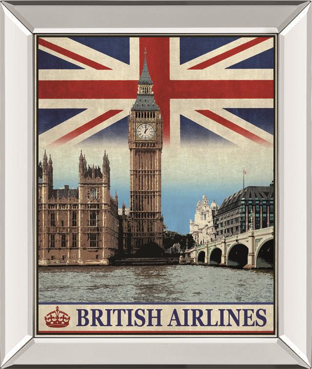 Vintage Travel London By The Portmanteau Collection 22X26 Mirror Frame Print