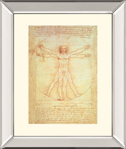 Vituvian Man By Leonardo Da Vinci 22X26 Mirror Frame Print