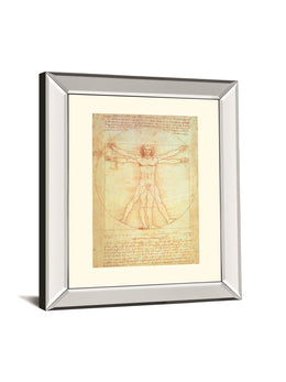 Vituvian Man By Leonardo Da Vinci 22X26 Mirror Frame Print