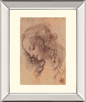 Testa Di Donna Di Profilo By Leonardo Da Vinci 22X26 Mirror Frame Print