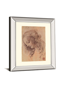 Testa Di Donna Di Profilo By Leonardo Da Vinci 22X26 Mirror Frame Print