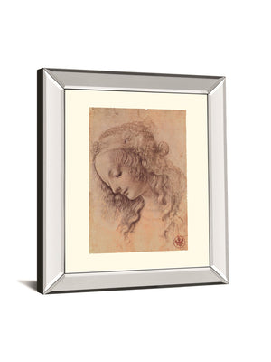 Testa Di Donna Di Profilo By Leonardo Da Vinci 22X26 Mirror Frame Print