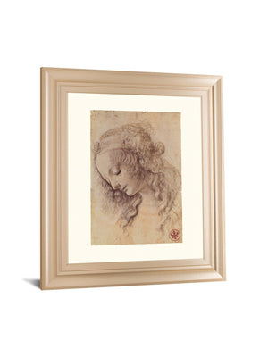 Testa Di Donna Di Profilo By Leonardo Da Vinci 22X26 Framed Print