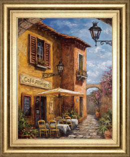 Courtyard CafÃå By Surridge, M 22X26 Framed Print