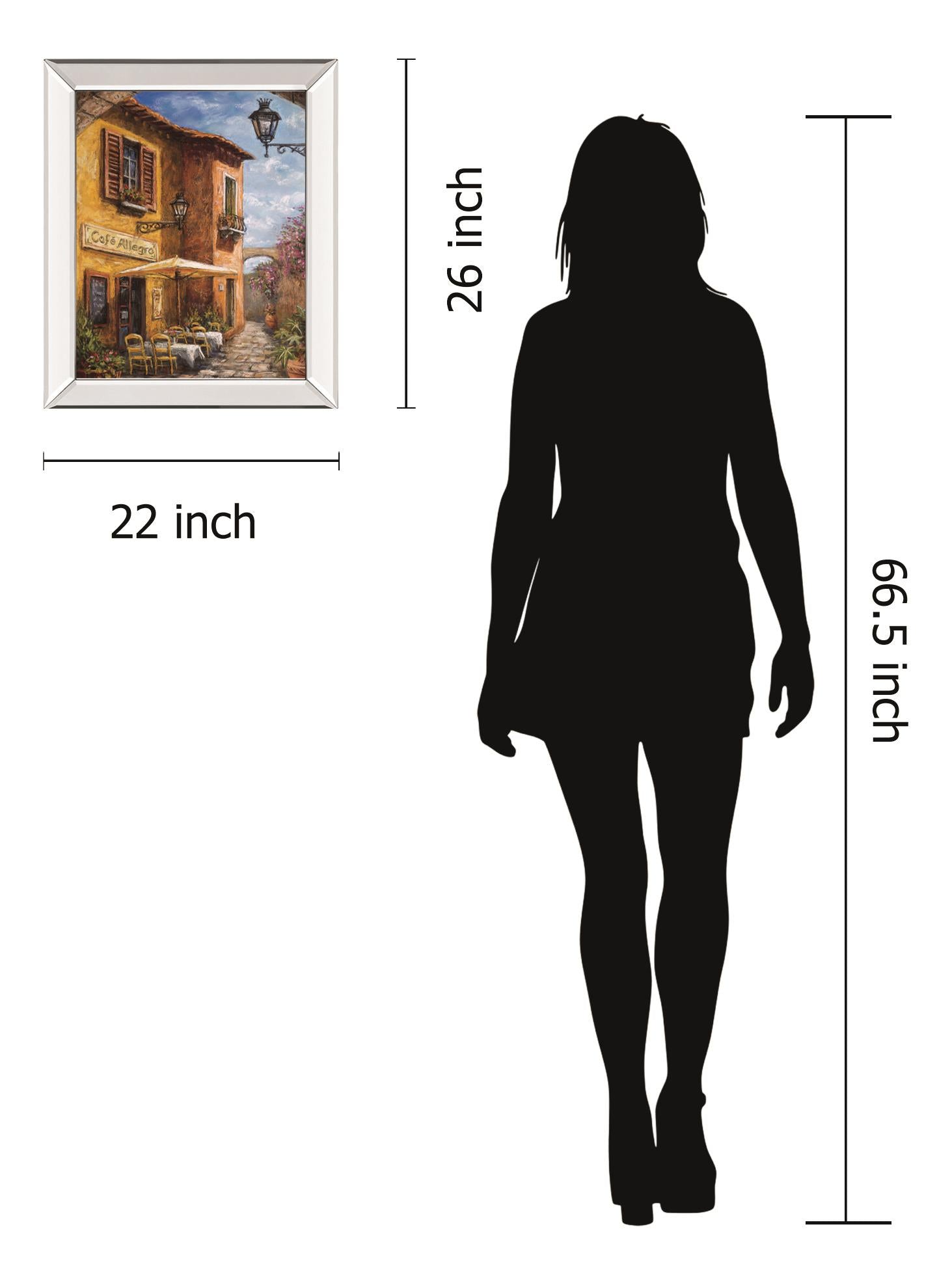 Courtyard CafÃå By Surridge, M 22X26 Mirror Frame Print