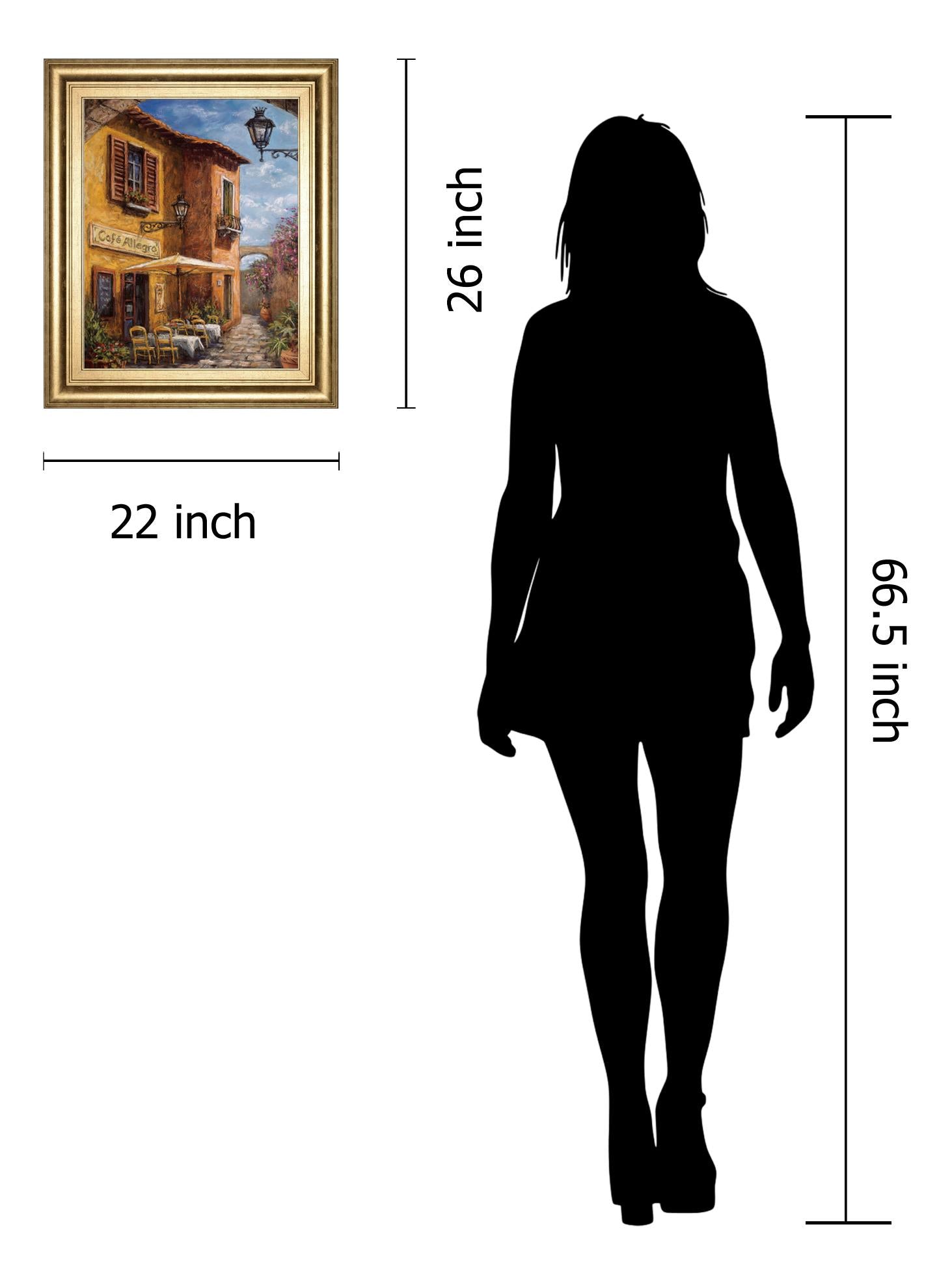 Courtyard CafÃå By Surridge, M 22X26 Framed Print