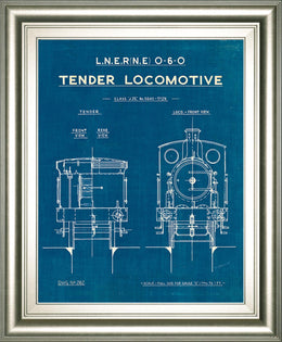 Locomotive Blueprint Iii By Wild Apple Portfolio 22X26 Framed Print