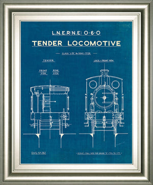 Locomotive Blueprint Iii By Wild Apple Portfolio 22X26 Framed Print