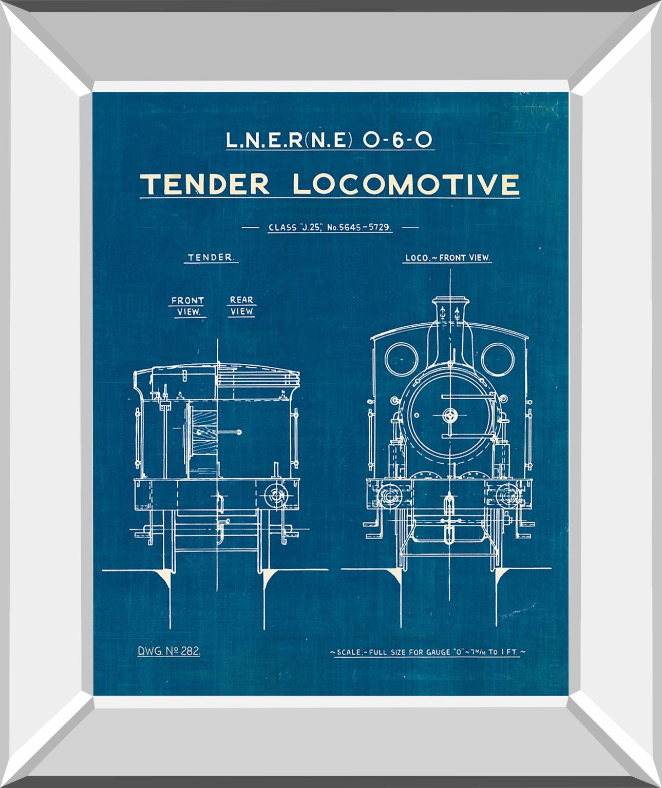 Locomotive Blueprint Iii By Wild Apple Portfolio 22X26 Mirror Frame Print