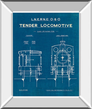Locomotive Blueprint Iii By Wild Apple Portfolio 22X26 Mirror Frame Print