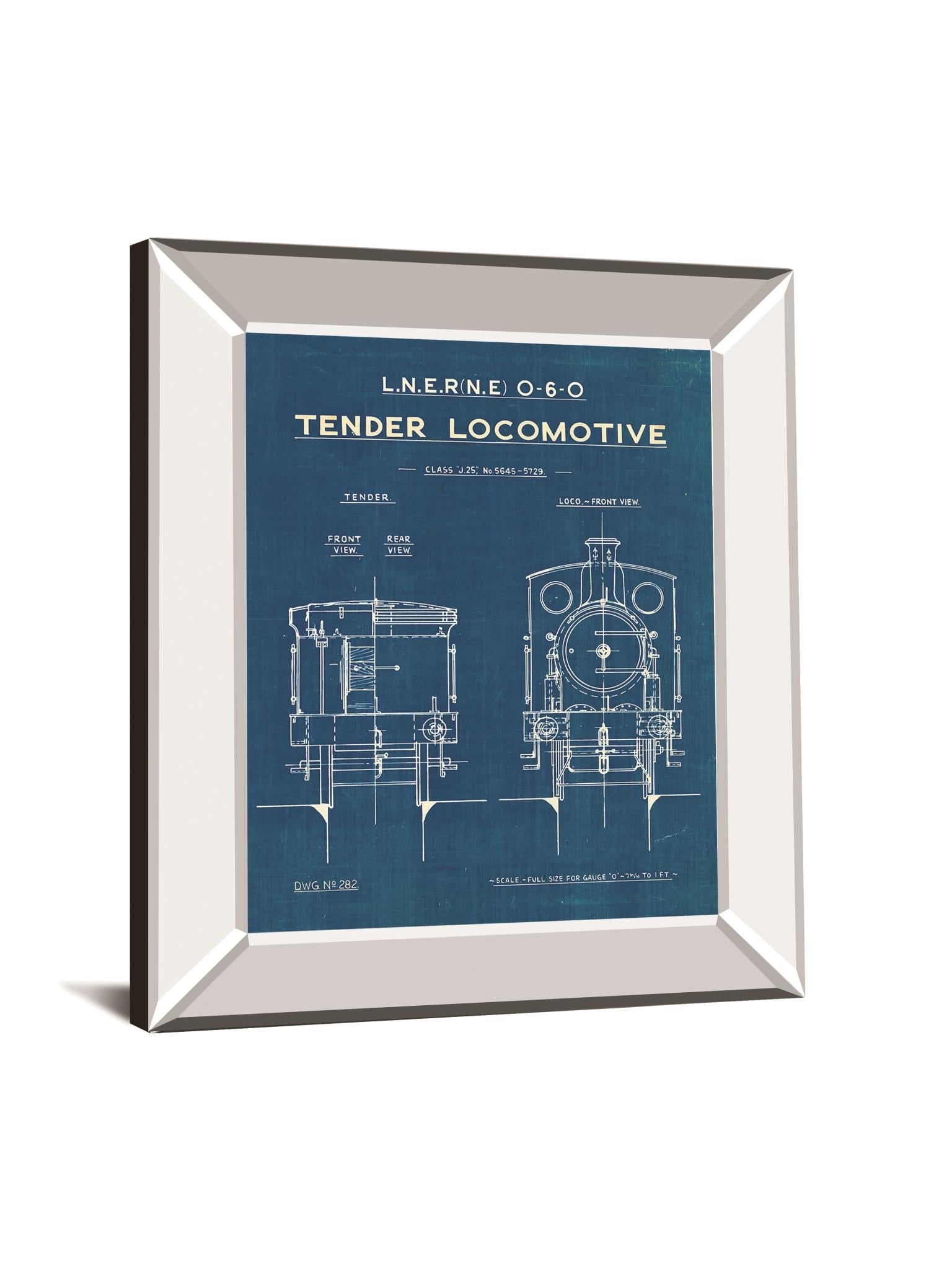 Locomotive Blueprint Iii By Wild Apple Portfolio 22X26 Mirror Frame Print