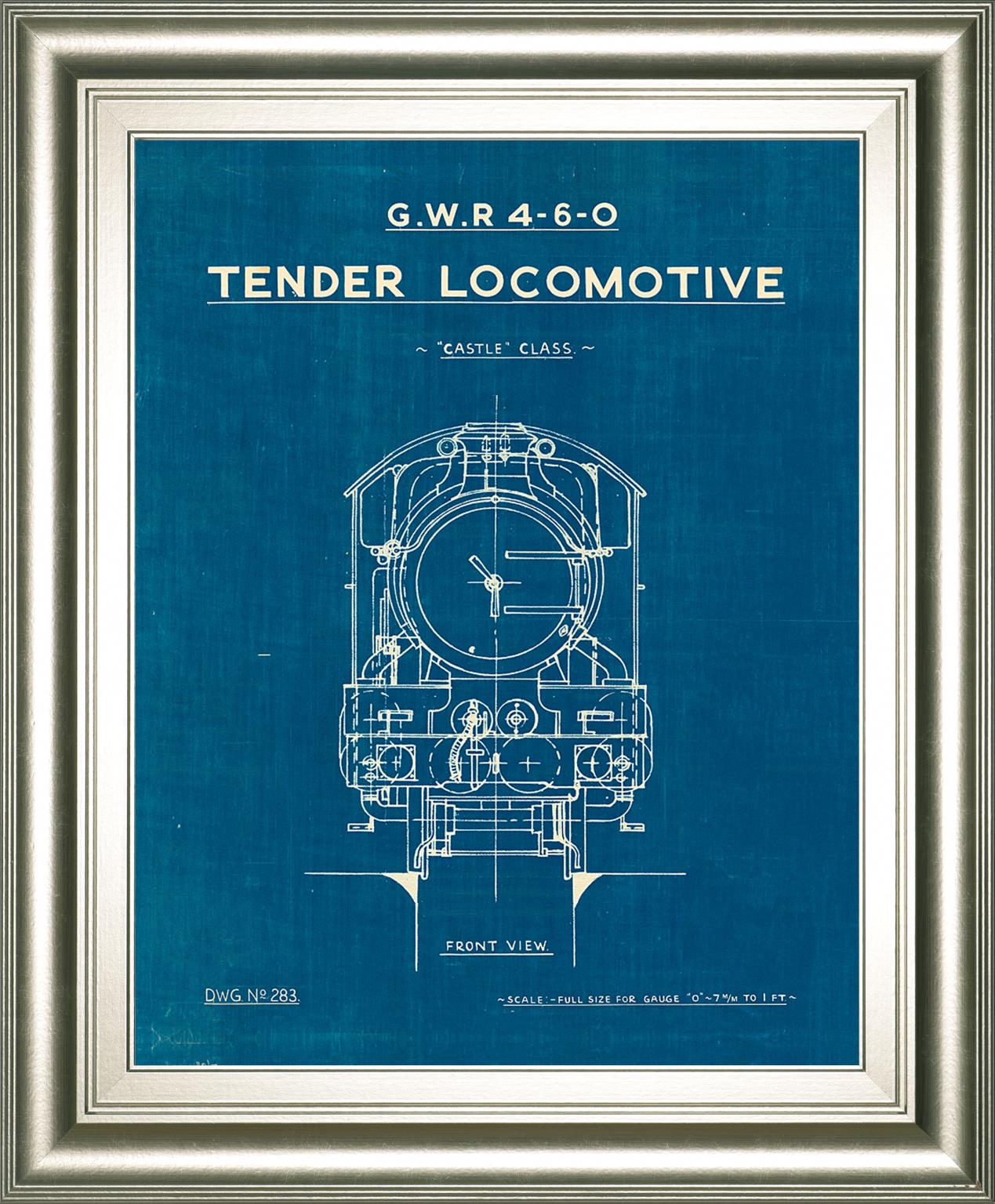Locomotive Blueprint Ii By Wild Apple Portfolio 22X26 Framed Print