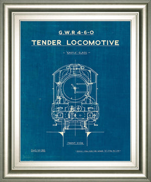 Locomotive Blueprint Ii By Wild Apple Portfolio 22X26 Framed Print