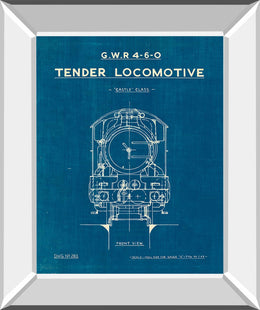Locomotive Blueprint Ii By Wild Apple Portfolio 22X26 Mirror Frame Print