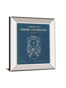 Locomotive Blueprint Ii By Wild Apple Portfolio 22X26 Mirror Frame Print
