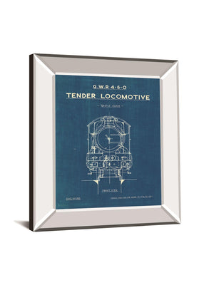 Locomotive Blueprint Ii By Wild Apple Portfolio 22X26 Mirror Frame Print