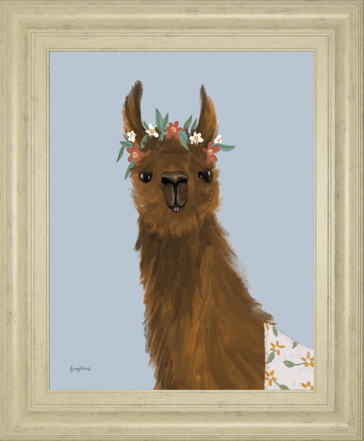 Delightful Alpacas Ii By Becky Thorns 22X26 Framed Print