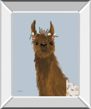 Delightful Alpacas Ii By Becky Thorns 22X26 Mirror Frame Print