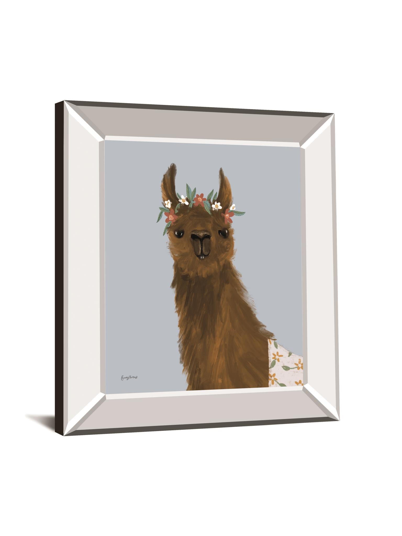 Delightful Alpacas Ii By Becky Thorns 22X26 Mirror Frame Print