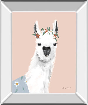 Delightful Alpacas I By Becky Thorns 22X26 Mirror Frame Print