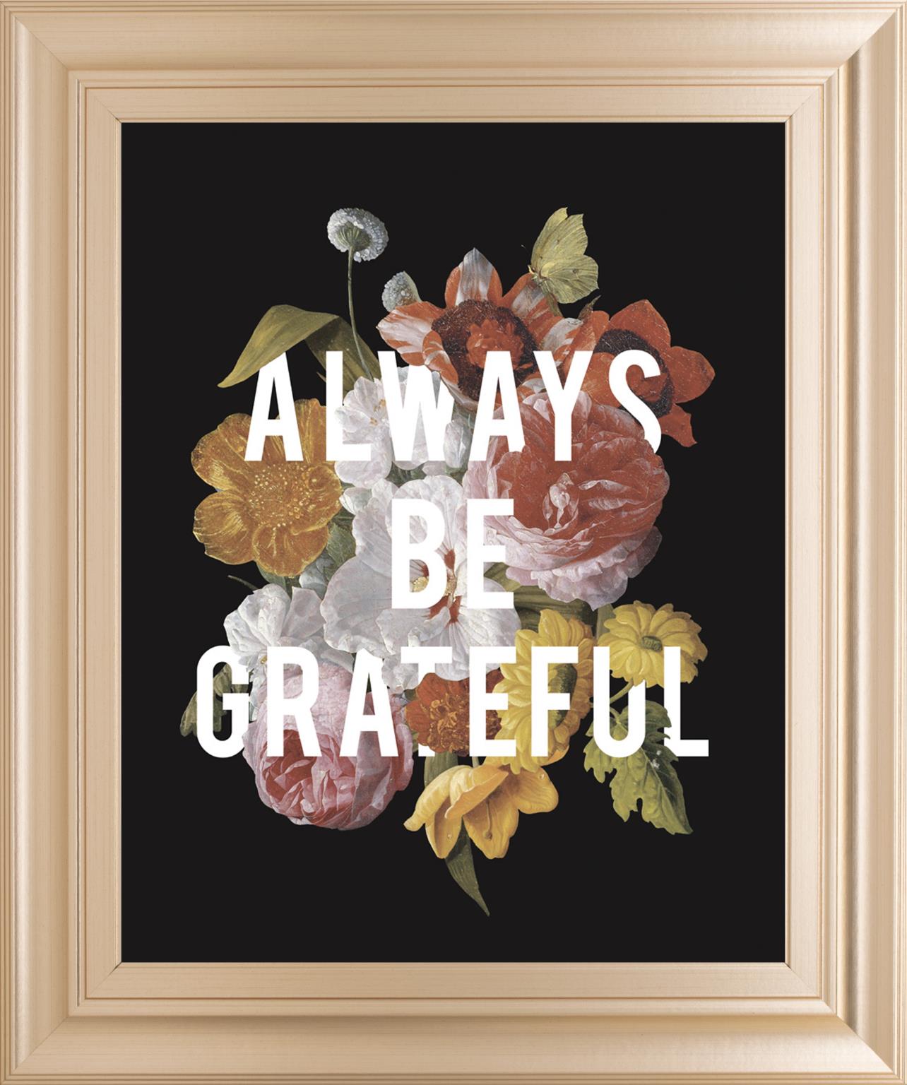 Floral Sentiment I Black By Wild Apple Portfolio 22X26 Framed Print