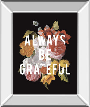 Floral Sentiment I Black By Wild Apple Portfolio 22X26 Mirror Frame Print