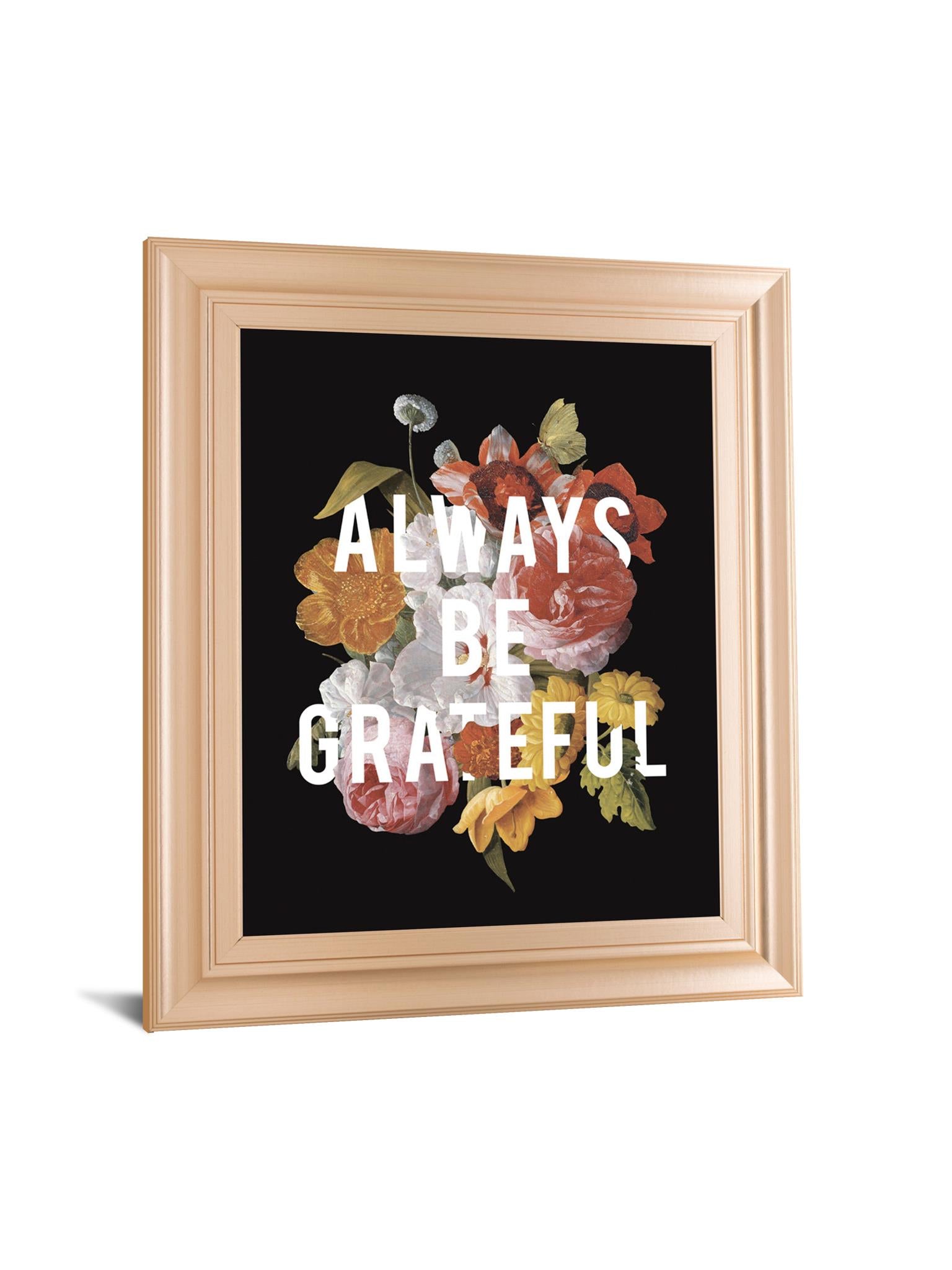 Floral Sentiment I Black By Wild Apple Portfolio 22X26 Framed Print