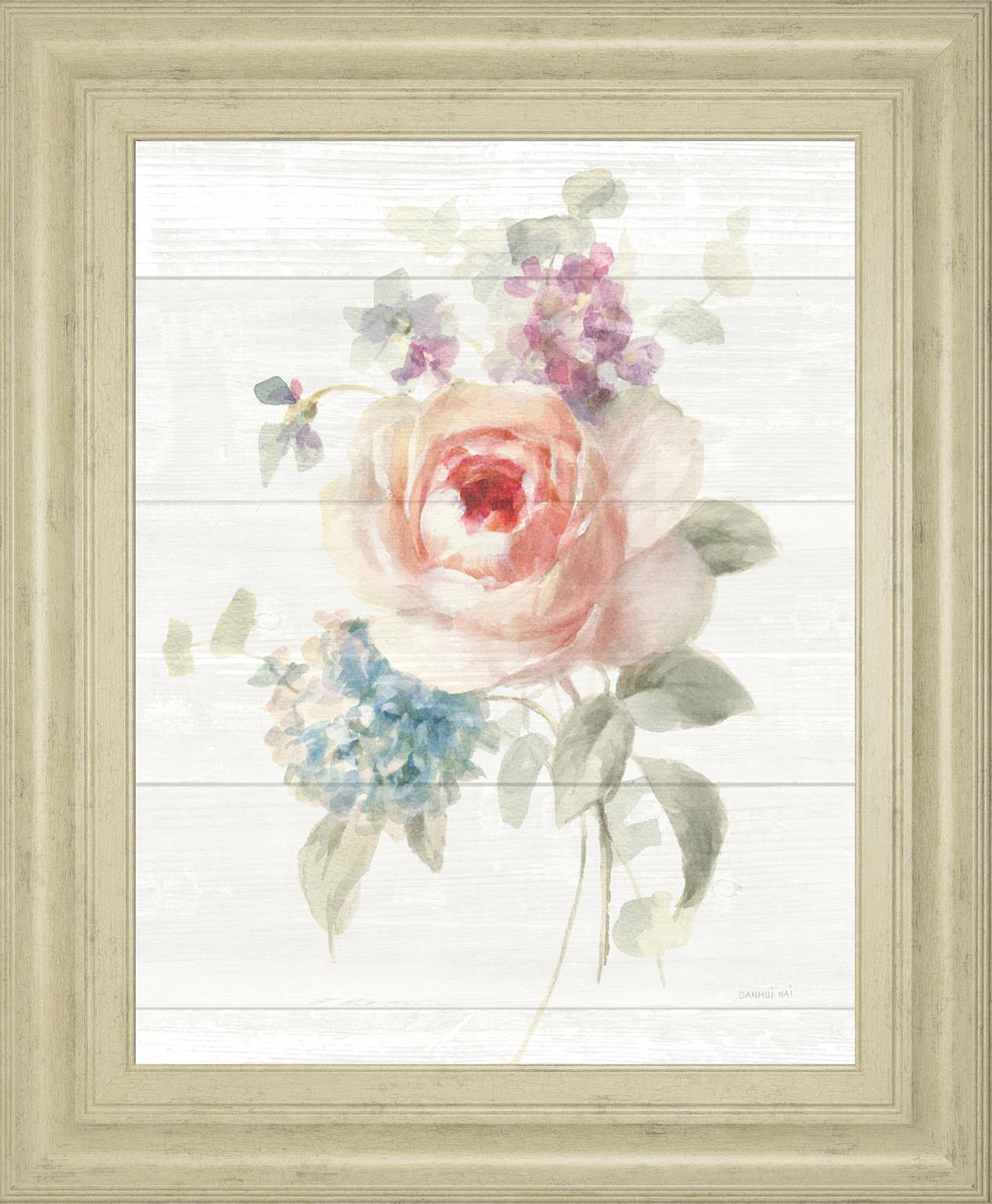 Cottage Garden Iii Shiplap By Danhui Nai 22X26 Framed Print