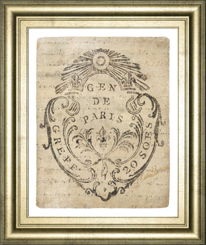 Letter Crest Iia Vintage V2 By Wild Apple Portfolio 22X26 Framed Print